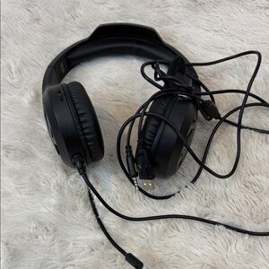 Black Over-Ear Headphones with Mic